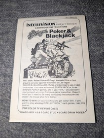 Las Vegas Poker and Blackjack Intellivision Game 1979 CIB! White Label! Tested!