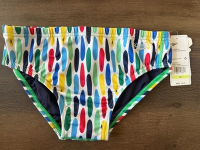 New Mens Speedo Eco Endurance Swim Brief Size 30 Multi-Color Print