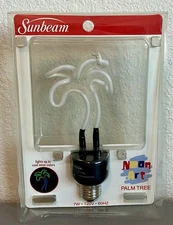 Sunbeam Neon Art Palm Tree Neon Light Bulb New Old Stock Sealed Tropical Novelty