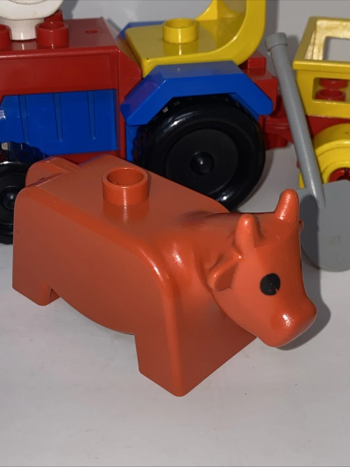 乐高 Duplo 农场拖拉机和拖车 + 公牛猪和公鸡 — 第 3/4 张图片
