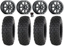 ITP Inertia Bdlk 15" Wheels Bk +40mm 32" Chicane DS Tires Kawasaki Teryx Mule