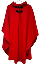 Betmar Poncho Shawl New York Cape Red Wrap One Size Black Stitch Vintage Winter