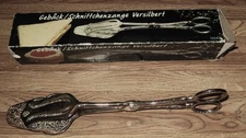 Germany Geback/Schnittchenzange Versilbert Gebackzange Silverplate Pastry Tongs