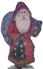 J Buller Boardwalk Originals Santa Dummy Board Signed 1992 28" Needs Back Stand