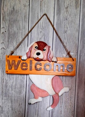 TürdekoratioHolzschild Welcome Willkommen Das perfekte Geschenk für jeden Anlass