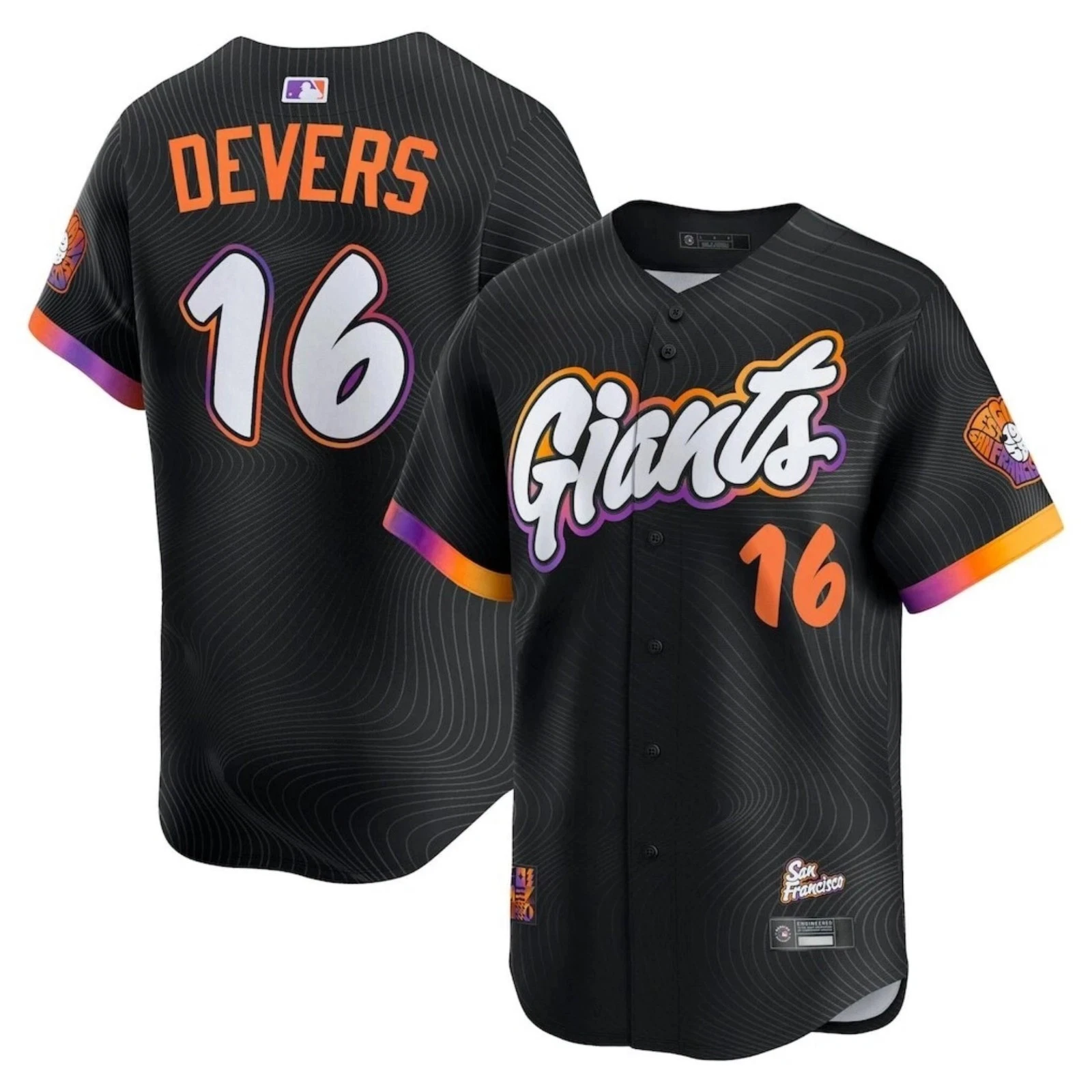 Men's/Junior Giantss Black 2025 City Connect Limited Edition Jersey - Printed Jersey