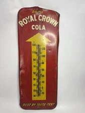 Vintage Royal Crown Cola RC Thermometer Sign Tin Soda Advertising Drink RC B26
