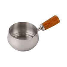 Piccola Pentola in Acciaio Inox con Manico in Legno per Cucinare Efficiente