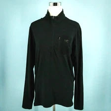 Arc'teryx Size Large L Black 1/4 Zip Long Sleeve Active Outdoor Jacket Top