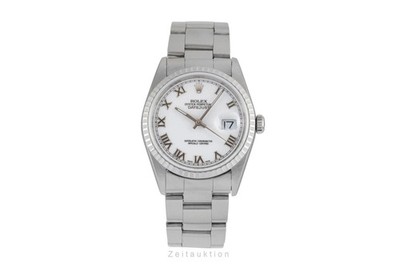 Rolex Datejust 36 White Dial Oyster Stahl Automatik Herrenuhr Ref. 16220 P-Serie