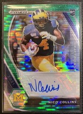 2021 Panini Prizm Draft Picks - Nico Collins RC Auto #DPA-NCO Green Pulsar 6/25