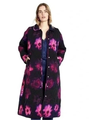 Rachel Comey x Target Womens Floral Oversized Quilted Long Jacket Boho Sz 2X EUC