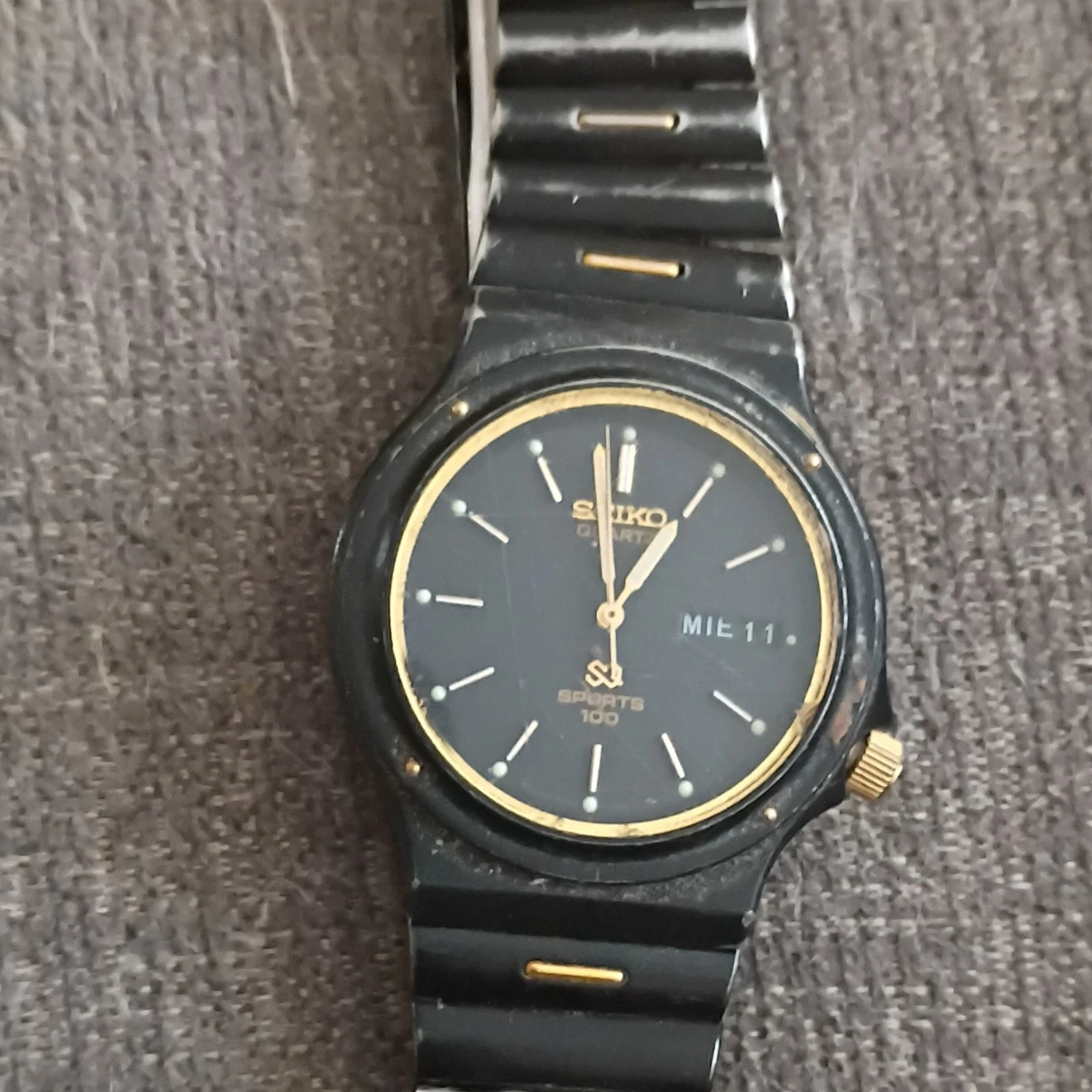 SEIKO セイコー SPORTS100 クォーツ ゴールド メンズ デイデイト Seiko Sports 100 Wristwatches for sale - eBay