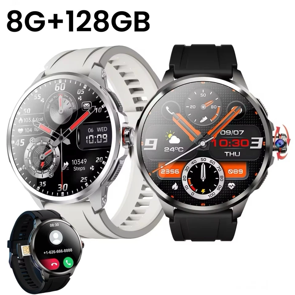 1.95" AMOLED 4G SMARTWATCH Phone Rotating Camera 8+128GB,Android,GPS,NFC,1100mAh - Image 2 of 4