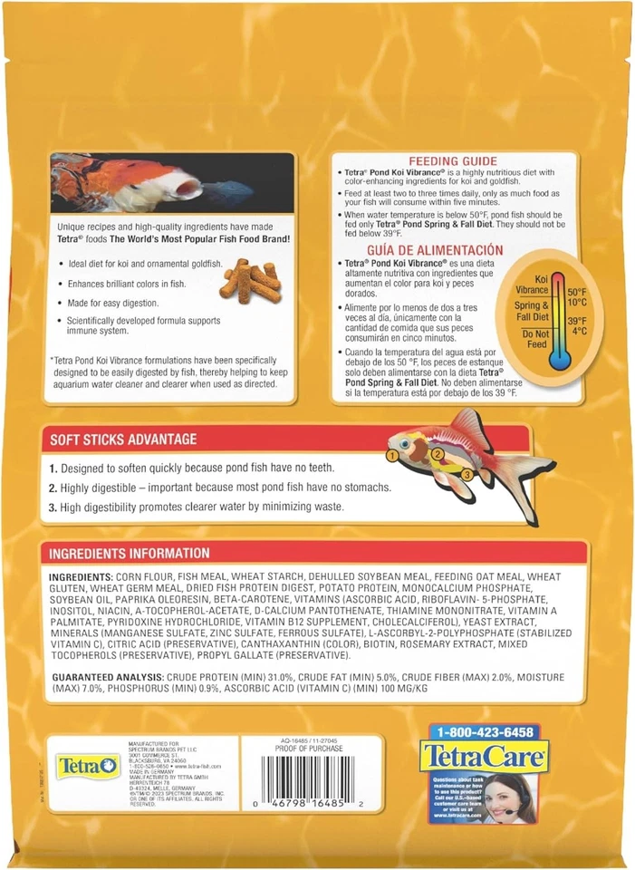 Tetra 16485 Koi Vibrance Sticks Fish Food, 2.42 Pound - Image 2 of 4