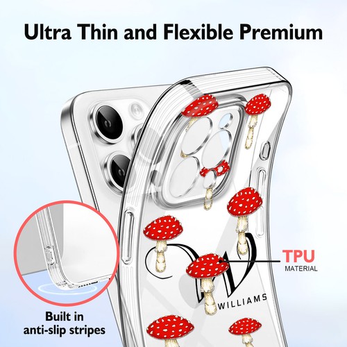 For iPhone 16e 14 13 12 11 15 Pro Custom Phone Case Cartoon Silicone Skin Cover - Picture 23 of 105