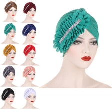 Women Muslim Turban Hijab Hair Loss Bonnet Hat Chemo Cap Wrap Headscarf Cover