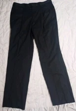 Linea Uomo Wool Pants Mens Sz 38 Classic Fit Travel Lux Charcoal 4800 New