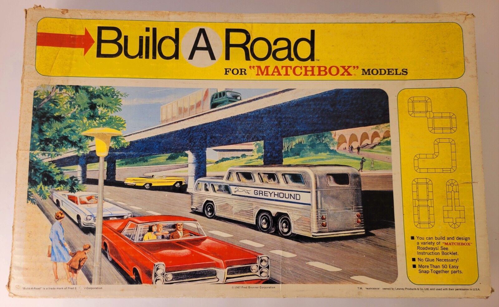 BUILD A ROAD FOR "MATCHBOX" MODELS - FRED BRONNER CORP - 1967 VINTAGE!!!