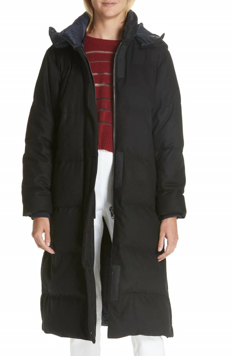 NEW Rag Bone Jenset Quilted Wool Blend Coat in Black Size L