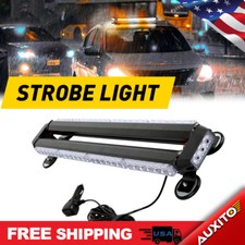 54-LED Amber/White Emergency Bar Light Strobe Rooftop Side Double Light Warning