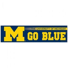 Michigan Wolverines 3 x 12 Inch Bumper Sticker NEW NCAA Strip Car Truck Decal