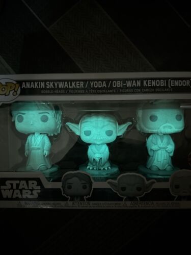 Funko POP Star Wars Force Ghost 3 Pack GITD Glow In The Dark - Picture 2 of 6