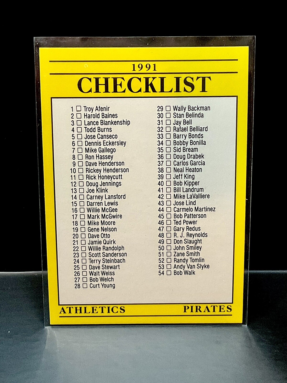 1991 Fleer Checklist #714