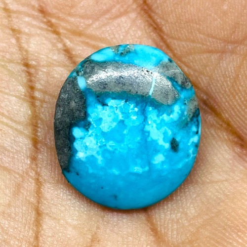 25.30 Cts Natural Turquoise 22x19mm Oval Top Quality Loose Untreated Gemstone - Picture 5 of 10