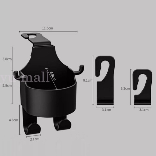 2x Multifunctional Hook for Car Seat Back, 2 in 1 Car Hook & Backseat Cup Holder - Picture 8 of 10