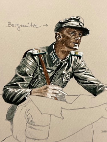 Top Aquarell Leutnant Hans Schmidt Gebirgsjäger 98 im Feldzug 1937 aus Bad Tölz - Bild 3 von 14