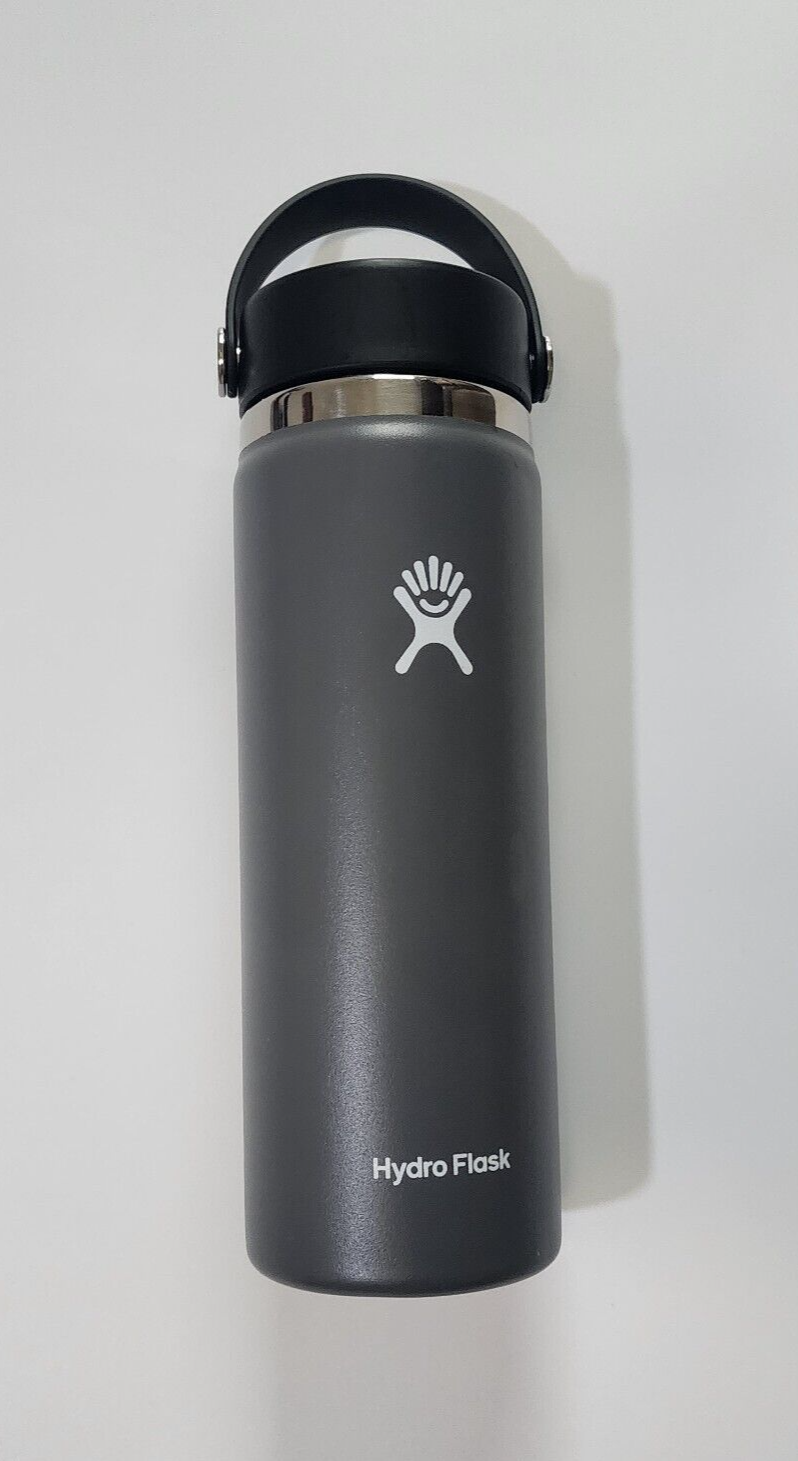 Hydro Flask 20oz Gray Insulated Wide Mouth Tumbler with Flex Sip Lid Excellent Condition
