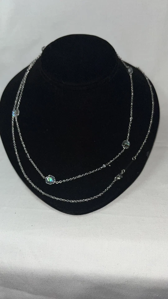 Collar Piedra Abulón Kendra Scott Tono Plata 40 pulgadas Largo, Cierre Langosta Foto 2 de 4