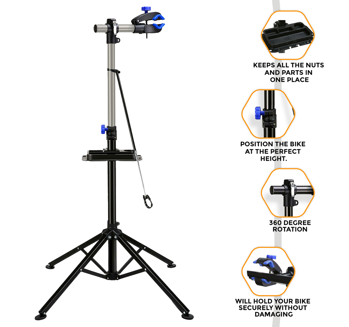 vélo réparation de vélos support de maintenance pliage workstand réglable porte-outil de