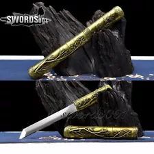 1095 Carbon Steel Bamboo Pattern Japanese Tanto Samurai Sword Mini Knife Sharp