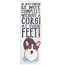 Tricolor Welsh Corgi Magnet Cartoon Dog Portrait Gift Collectible Kitchen Decor