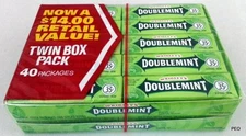Wrigley's Doublemint Gum 40 Packs (5 Sticks In Each) Chewing Bulk Double Mint