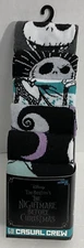 New Nightmare Before Christmas  Crew Socks Sz 8-12 6 Pairs Bioworld Jack Sally