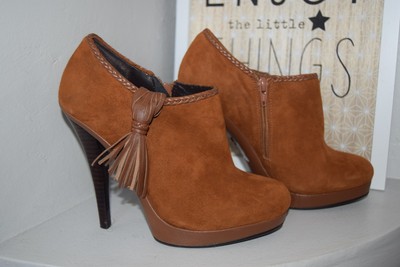 low boots daim camel