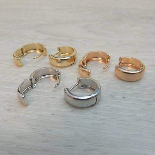 Brand New Genuine Solid 9ct Gold 10mm Hinged Huggies Earrings (9k 375) - Picture 5 of 15