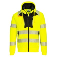 Image of Portwest DX4 Hi-Vis Funnel Neck Zipped Sweatshirt Reflective DX477