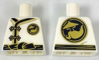 LEGO 973pb2784 Torso Ninjago Robe mit goldenen Froschverschlüssen, schwarze Schärpe und goldener Sen
