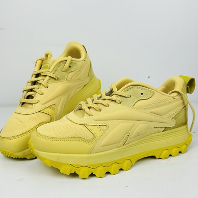 Big Girls Cardi B Reebok Classic Leather Casual Yellow Sneakers Youth Size 