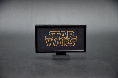 1:18 FLAT SCREEN TV SET CUSTOM 3D PRINT STAR WARS DIORAMA PROP  3.75 FIGURE