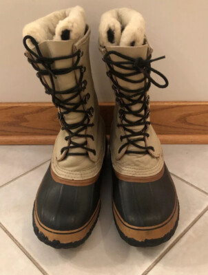 Lacrosse Outdoorsman Beige Leather Waterproof Snow Fishing Hunting Boots  Mens