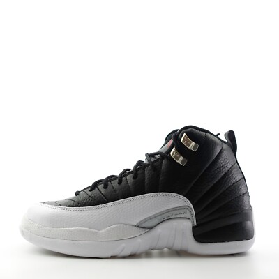Nike Air Jordan 12 Retro GS Size 7Y Playoff Black White 153265-006