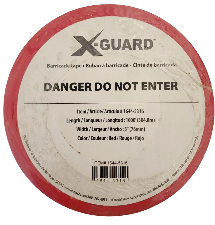 3 Rolls, X-Guard Barricade Tape: Danger Do Not Enter - 3" x 1000' - Image 3 of 3