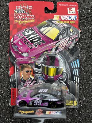 1999 NASCAR Racing Champions #99 Exide Jeff Burton Diecast Car on Card Issue #8