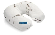Five Diamond Collection Shredded Memory Foam U Neck Travel Pillow with Bamboo Bl