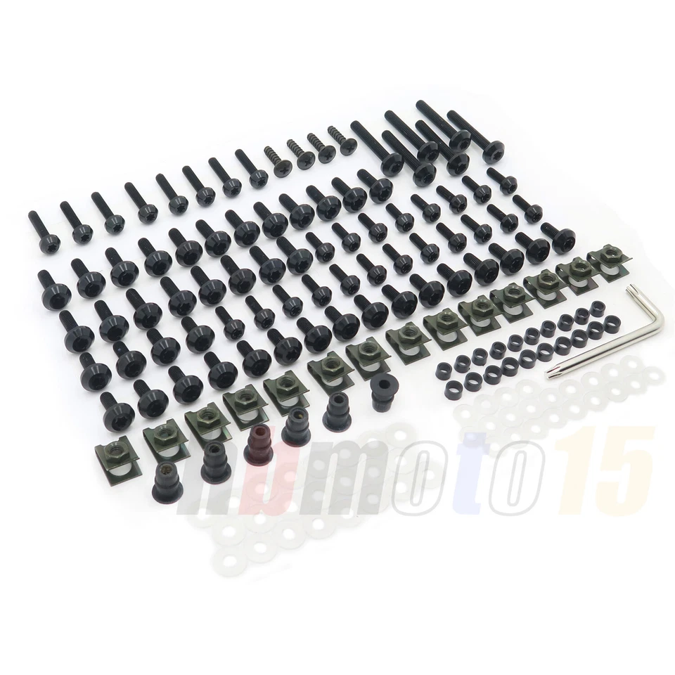 Kit de tornillos de carrocería de carenado negro para Suzuki Honda Yamaha Aprilia Kawasaki GSXR Foto 3 de 4